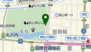 富山市営城址公園駐車場の地図画像