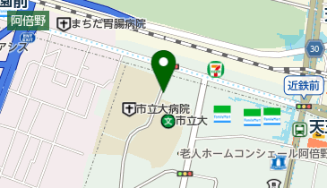 あべのメディックス地下駐車場の地図画像