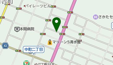 酒田市中町にぎわい健康プラザ駐車場の地図画像