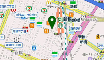 ニュー新橋ビル地下有料駐車場の地図画像