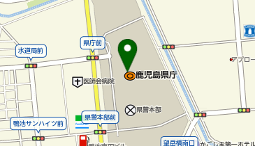 鹿児島県庁舎外来南駐車場の地図画像