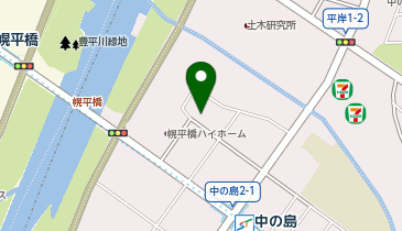 中の島1-1 カエルパーキングの地図画像