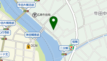 歴史の散歩道パーキング牛田本町の地図画像