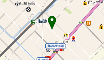 とめたろう川越富洲原駅前の地図画像