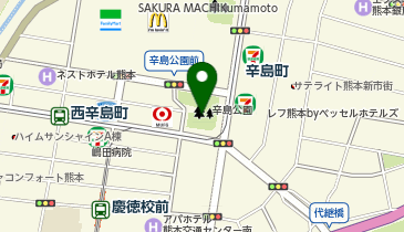熊本市辛島公園地下駐車場の地図画像