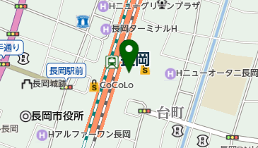 長岡駅東口地下自転車駐車場の地図画像