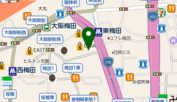 エコステーション21大阪梅田ツインタワーズ・サウス駐輪場の地図画像