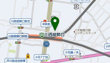 川西能勢口駅北自転車駐車場の地図画像