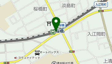 桜橋西側平屋駐輪場の地図画像