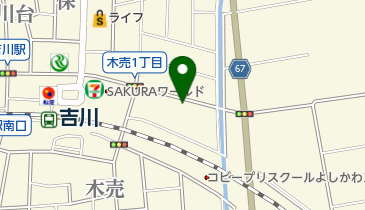 吉川駅北口第一自転車駐車場の地図画像