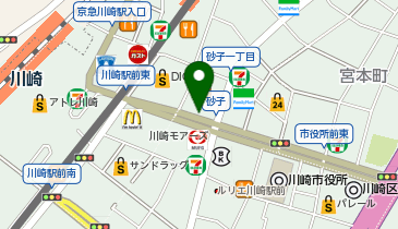 川崎駅東口周辺自転車等駐車場第6施設の地図画像