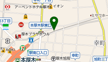 本厚木駅東口バイク時間賃駐輪場の地図画像
