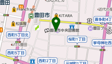 豊田市駅東駐輪場の地図画像