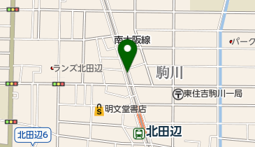 北田辺駅周辺の自転車駐車場の地図画像