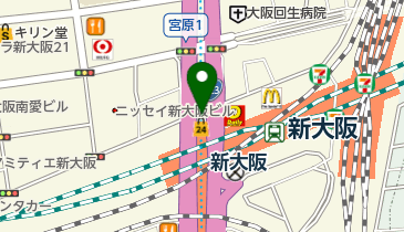 新大阪駅北口自転車駐車場の地図画像