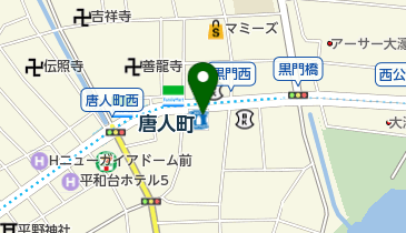 唐人町駅路上駐輪場の地図画像