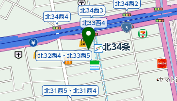 北34条駅自転車駐車場の地図画像