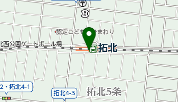 拓北駅南口第2自転車駐車場の地図画像