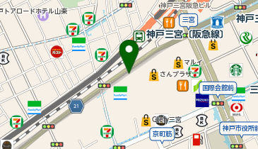 【バイク】エコステーション21三宮サンセンタープラザ前バイク駐車場の地図画像