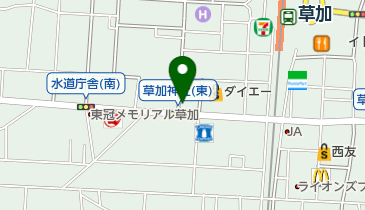 【バイク】サイクルスペース24ダイエー草加店駐輪場の地図画像