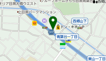 【バイク】ドン・キホーテ 中目黒本店 駐車場の地図画像