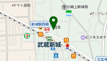 西友武蔵新城店(バイク駐車場)の地図画像