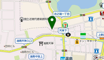 【バイク】上野公園大駐車場の地図画像