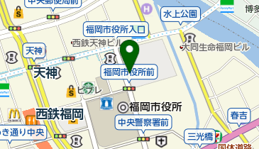 アクロス福岡(バイク駐車場)の地図画像