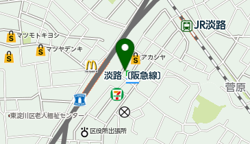 くるっとパーク阪急淡路駅東駐輪場の地図画像