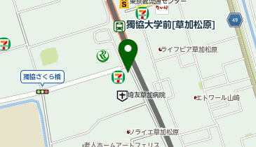 TOBU PARK獨協大学前駅西口バイク駐輪場の地図画像