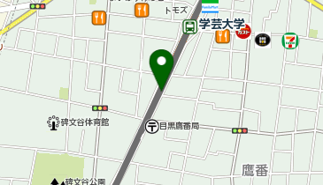 目黒区鷹番3丁目4-25 学芸大学駅高架下みんちゅう駐輪場の地図画像