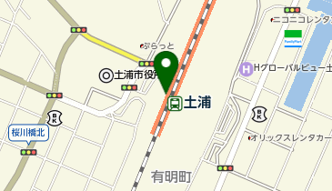 土浦市有明町1 土浦駅西口駐輪場2階【1日貸し】の地図画像