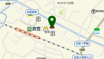 横須賀市衣笠栄町1丁目15 横浜銀行衣笠支店原付バイクの地図画像