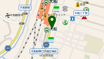 鎌倉市大船1-11-23 【日貸】上木ビル原付バイク駐輪場の地図画像