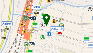 鎌倉市大船1-24-10 【日貸】第3ウエキビル 原付バイク駐輪場の地図画像