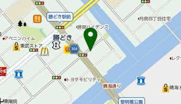 中央区勝どき2丁目 5番1号 【日貸:下段ラック】No,8-14 LUMEED勝どき駐輪場の地図画像