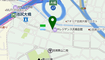 目黒区東山3丁目7-11 大橋会館前みんちゅう駐輪場の地図画像