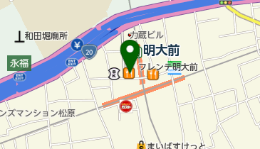 世田谷区松原2-46京王フレンテ明大前内 みんちゅう駐輪場の地図画像