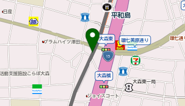 大田区大森西2-34-1 京急平和島駐輪場の地図画像