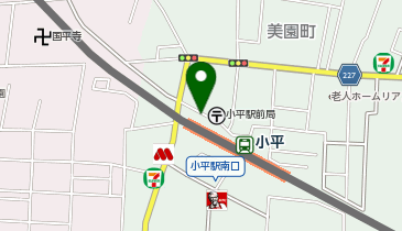 小平市美園町1丁目34 小平駅北口みんちゅう原付バイク駐車場の地図画像