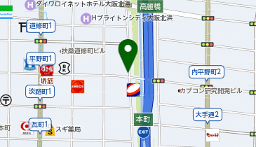 【予約制】 パラカ 分頃貸 大阪市平野町第2の地図画像