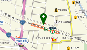 JR平野駅自転車駐車場の地図画像