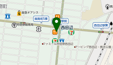 西田辺駅自転車駐車場の地図画像