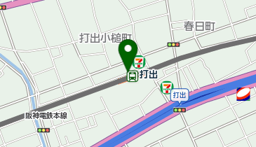 阪神打出駅前自転車駐車場の地図画像