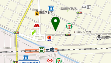 Cyclepark 三鷹駅中町バイク自転車駐車場の地図画像