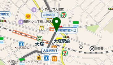 大塚駅北口路上自転車駐車場の地図画像