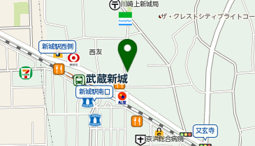 武蔵新城駅周辺自転車等駐車場の地図画像