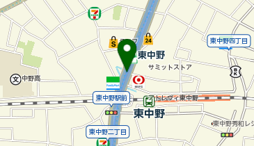 東中野駅自転車駐車場の地図画像