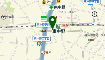 東中野駅前広場地下自転車駐車場の地図画像