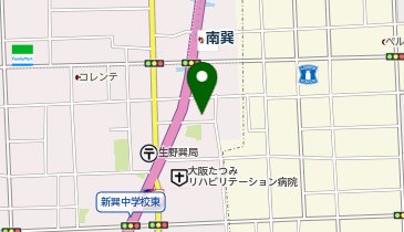 くるっとパーク地下鉄南巽駅前駐輪場の地図画像